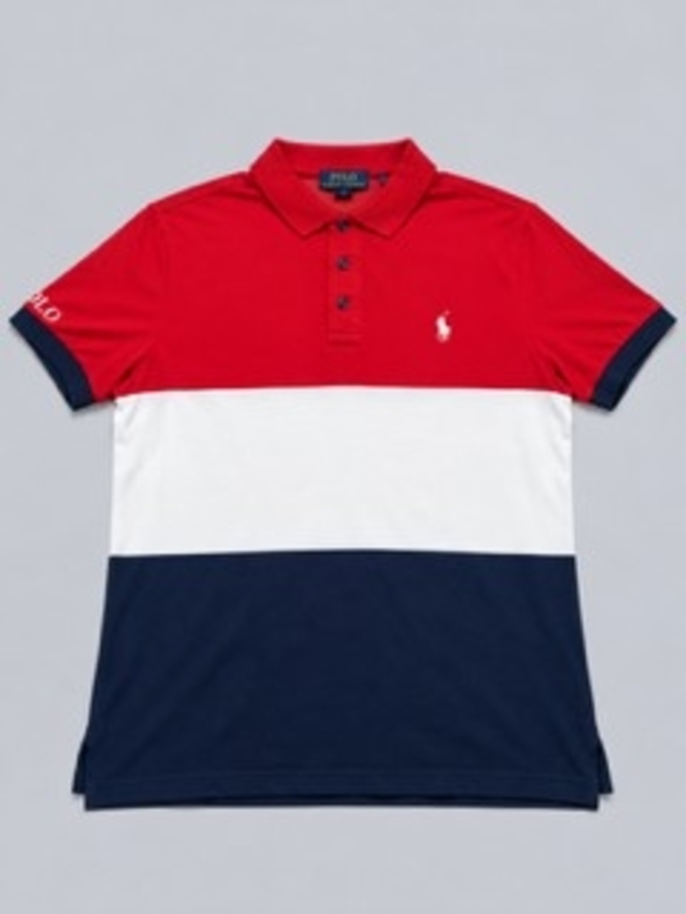 Polo by Ralph Lauren Men’s Red White Navy Block Polo Shirt